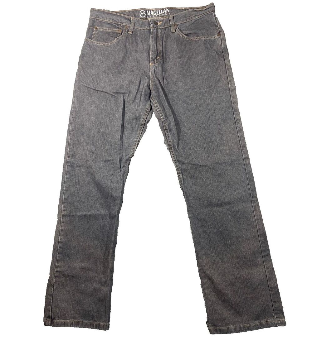 Magellan Outdoors Jeans Men 36 x 32 Gray Relaxed Fit Straight Denim Pants